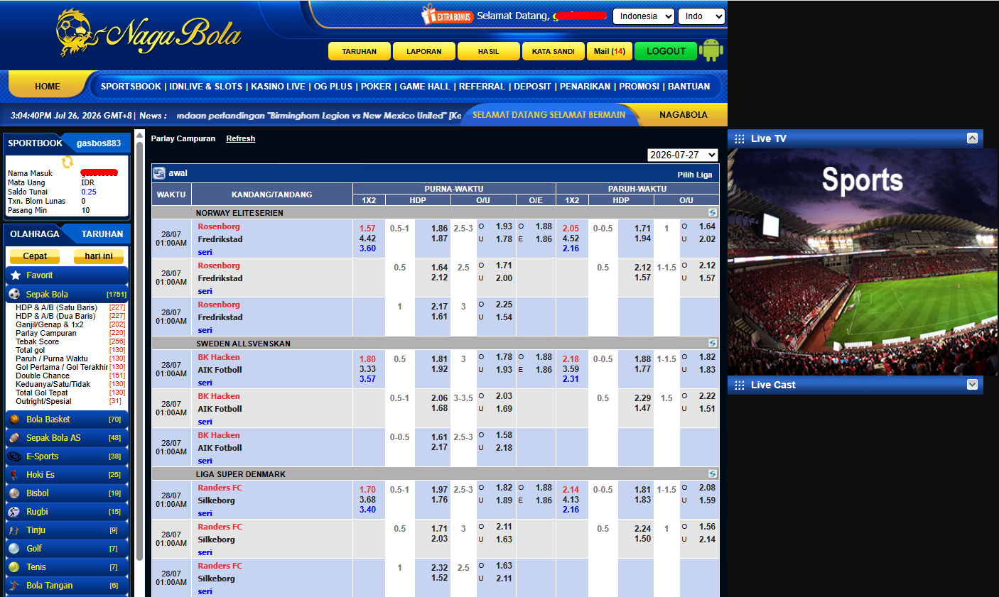 Analisis Pertandingan Sepak Bola Mix Parlay NAGABOLA